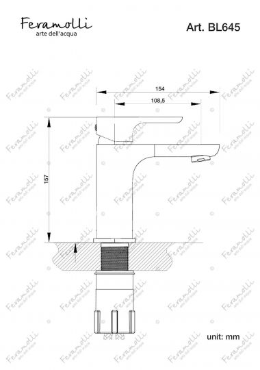 Смеситель для раковины Feramolli BL645, черный ФОТО