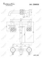 Смеситель для раковины встраиваемый Feramolli GM658, серый сатин схема 2
