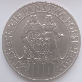 1000 лет польскому государству 100 злотых Польша 1966