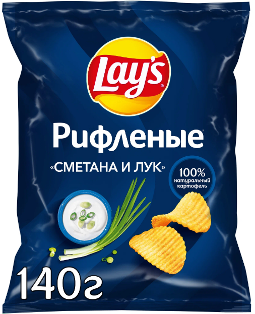 Чипсы Lay's картофельные, лук-сметана, 140 г