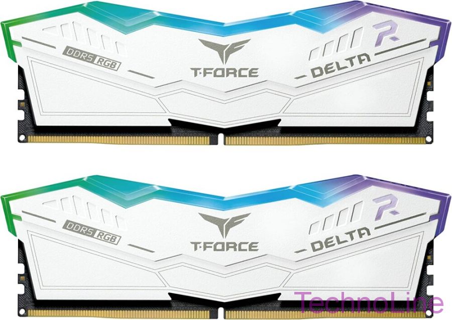 Модуль памяти DDR5 32Gb Team Group 6000 T-Force Delta RGB White FF4D532G6000HC30DC01 (2x16Gb Kit)