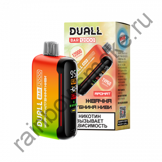 Одноразовая ЭС Duall Bar 12000 - Жвачка Клубника Киви (Chewing Gum Strawberry Kiwi)