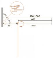 Шторка на ванну CEZARES RELAX-V-11-100/140-P-Bi-L профиль серый схема 2