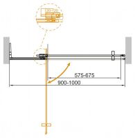 Душевая дверь в нишу CEZARES SLIDER-B-1-90/100-BR схема 22