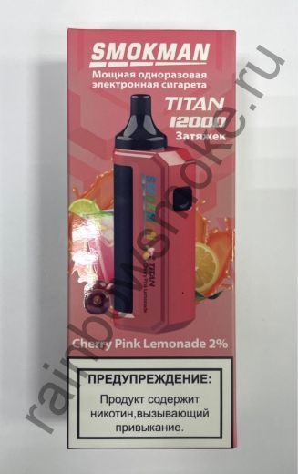 Электронная сигарета Smokman Titan 12000 - Cherry Pink Lemonade (Вишня Розовый Лимонад)