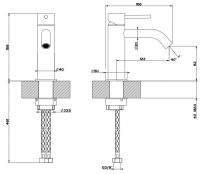 Gessi Flessa смеситель для раковины 54002239 сталь браш схема 2