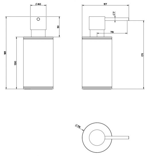 Gessi 316 Диспенсер для жидкого мыла 54737239 сталь браш схема 1