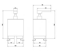 Gessi Rettangolo Диспенсер для жидкого мыла 20837031 хром схема 1