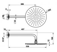 Тропический душ Gessi Inciso 30х30 58248299 черный матовый схема 1