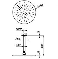 Тропический душ Gessi Inciso 30х30 58252727 латунь браш PVD схема 1