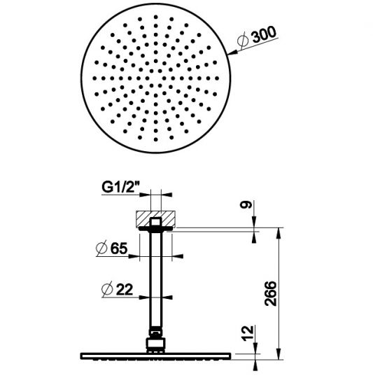 Тропический душ Gessi Inciso 30х30 58252727 латунь браш PVD ФОТО