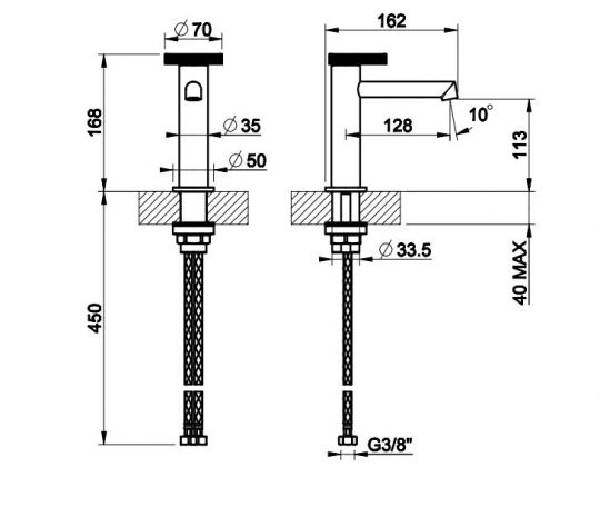 Смеситель для раковины Gessi Anello 63302031 хром схема 1