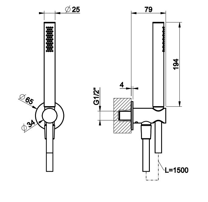 Душевой гарнитур Gessi Shower Sets 54023726 бронза теплая браш PVD схема 1