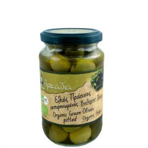 Оливки Зеленые без косточек органические Arcadia Organic Olives Vertes pitted 370 мл - Греция