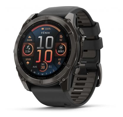 Garmin Fenix 8 47 AMOLED Slate Gray with Black silicone band