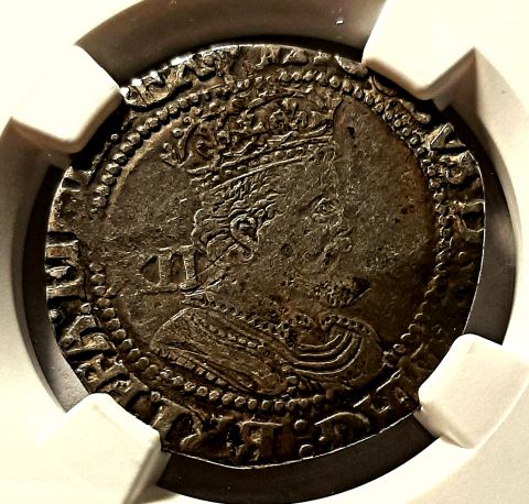 1 шиллинг 1623 Англия RARE слаб NGC Великобритания AUNC