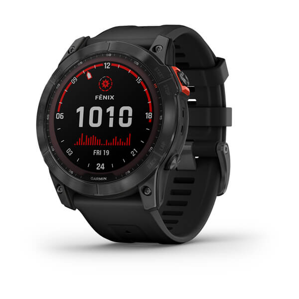 Умные часы Garmin Fenix 7X Solar серый с черным ремешком фото