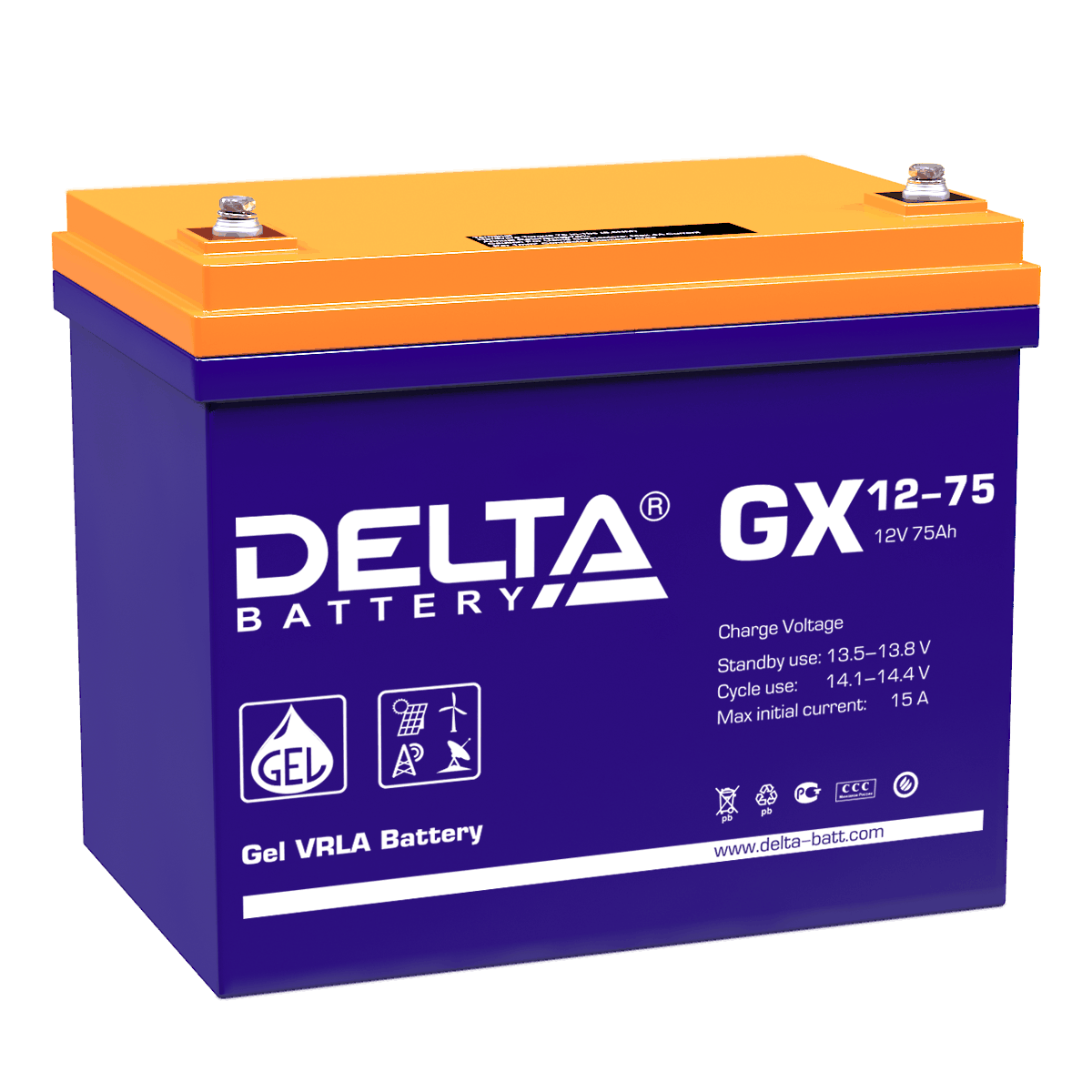 Аккумуляторная батарея Delta GX 12-75