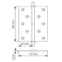 Дверная петля Morelli MB 100*70*3 мм разъемная схема