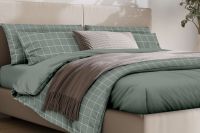 Поплин 2-х спальный [оливковый] Комплект постельного белья SONNO Клетка цвет Оливковый постельное белье