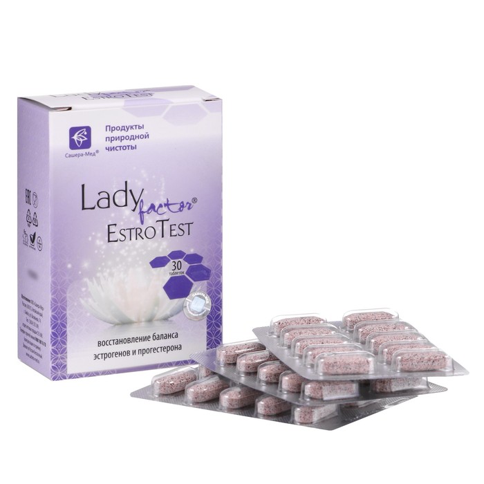 Таблетки "Lady Factor Estrotest", баланс половых гормонов, 30 штук по 800 мг