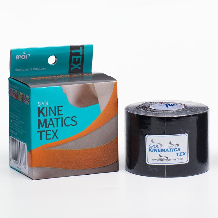 Кинезио тейп Spol Tape корейский, 5 см x 5 м, черный