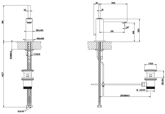 Изображение Смеситель Gessi Rettangolo J  для раковины 20601