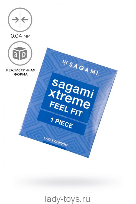 Презервативы Sagami, extreme, feel fit, гладкие, 19 см, 5,1 см, 1 шт.