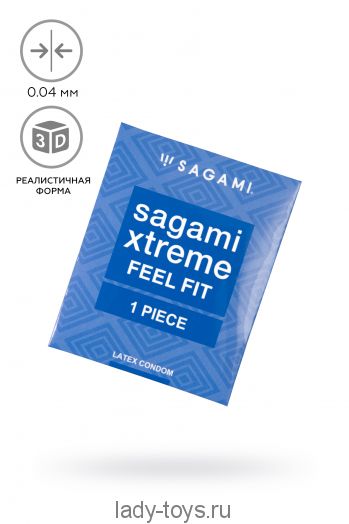 Презервативы Sagami, extreme, feel fit, гладкие, 19 см, 5,1 см, 1 шт.