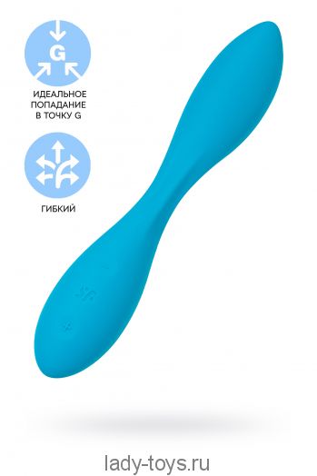 Стимулятор точки G с фиксацией формы Satisfyer G-Spot Flex 1, бирюзовый, 19,5 см