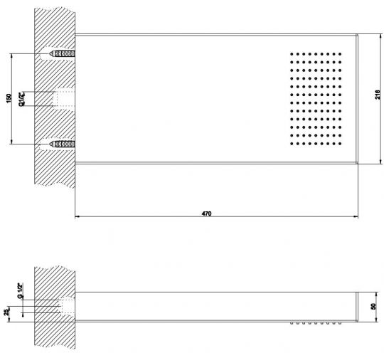 Тропический душ Gessi Segni 47х21,6 см 32864 ФОТО