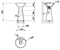 Напольная раковина Gessi Cono 45909 54,6х54,6 схема 2