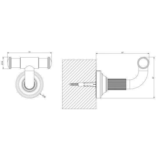 Настенный крючок Gessi Venti20 Accessories 65521 ФОТО