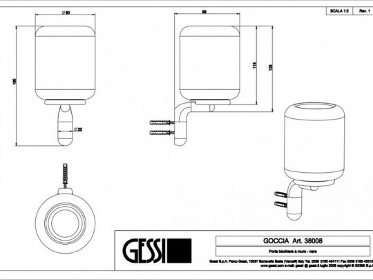 Gessi Goccia Стакан 38008 схема 2