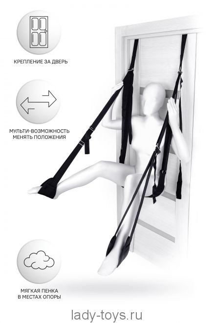 Секс-качели на дверь Anonymo, нейлон, черные