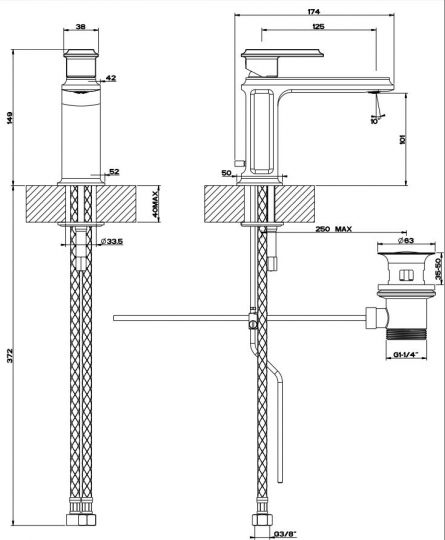 Gessi Eleganza смеситель для раковины 46001 ФОТО