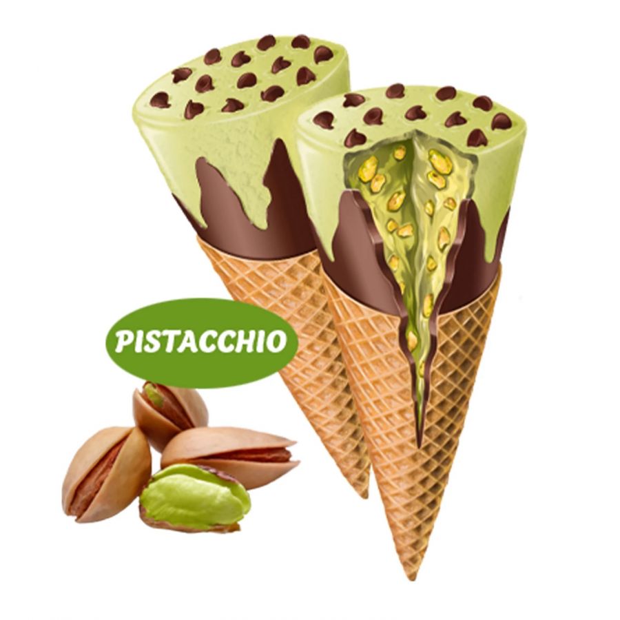 Рожок с фисташковым кремом 22 г, Cono pistacchio, Messori, 22 g