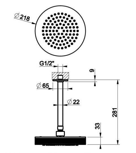 Лейка для верхнего душа Gessi Inciso 58186 21,8х21,8 ФОТО