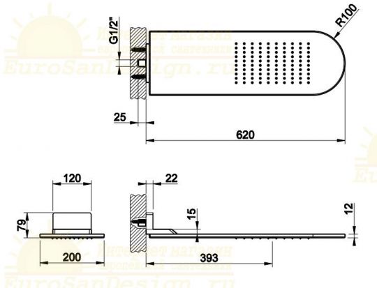 Тропический душ Gessi Cono 45163 39,3х20 ФОТО