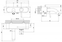 Смеситель для ванны и душа Gessi Goccia 33613 схема 3