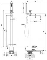 Смеситель для ванны и душа Gessi Eleganza 46129 схема 3