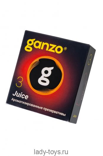 Презервативы Ganzo, juice, латекс, аромат, 18 см, 5,2 см, 3 шт.