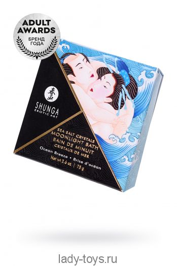 Соль Мёртвого моря Shunga Moonlight Bath "Океанский бриз" с лечебными свойствами, 75 гр.