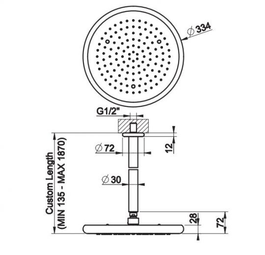 Тропический душ Gessi Goccia 33768 33,4х33,4 ФОТО