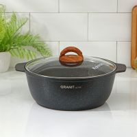 Кастрюля-жаровня Granit ultra, 4 л, d=28 см, антипригарное покрытие, цвет чёрный