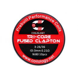 10 шт. Coilology Tri-Core Fused Clapton Coil, набор готовых спиралей