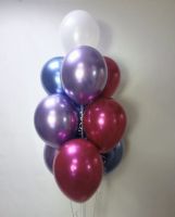 Фонтан 10 шаров фиолетовый,фуксия и синий