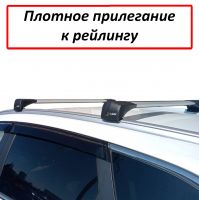 Багажник на крышу Mitsubishi Outlander 3, Lux Bridge, крыловидные дуги (серебристый цвет)