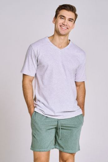 Пижама мужская TARO Kieran 3182-01, футболка и шорты, белый