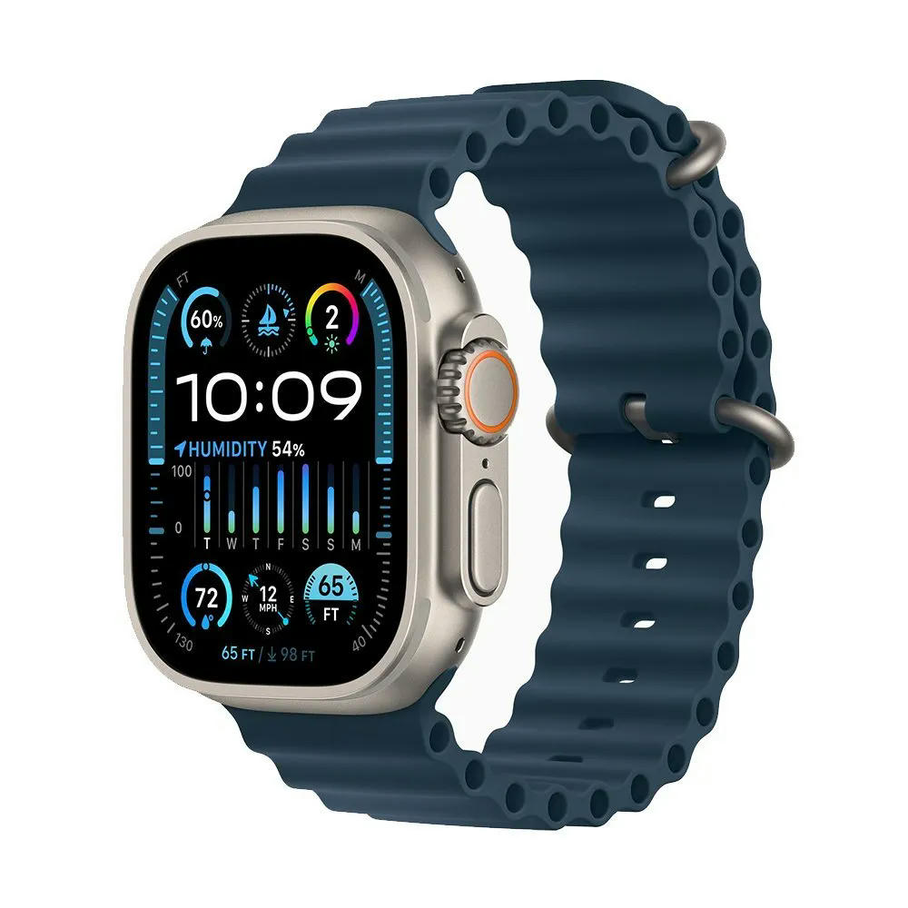 Apple Watch Ultra 2 49 mm (GPS+Cellular) Titanium Case Blue Ocean Band (One Size) (MREG3/MRF73)